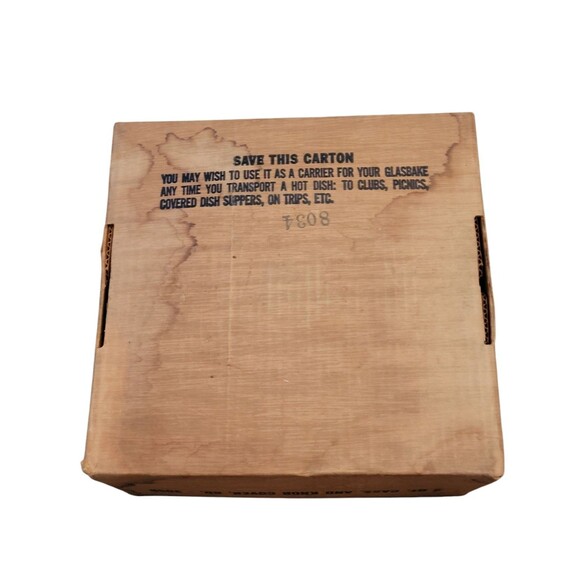 Vintage Glasbake Basketware 2 Quart Casserole And Knob Cover Original Box - Picture 3 of 10